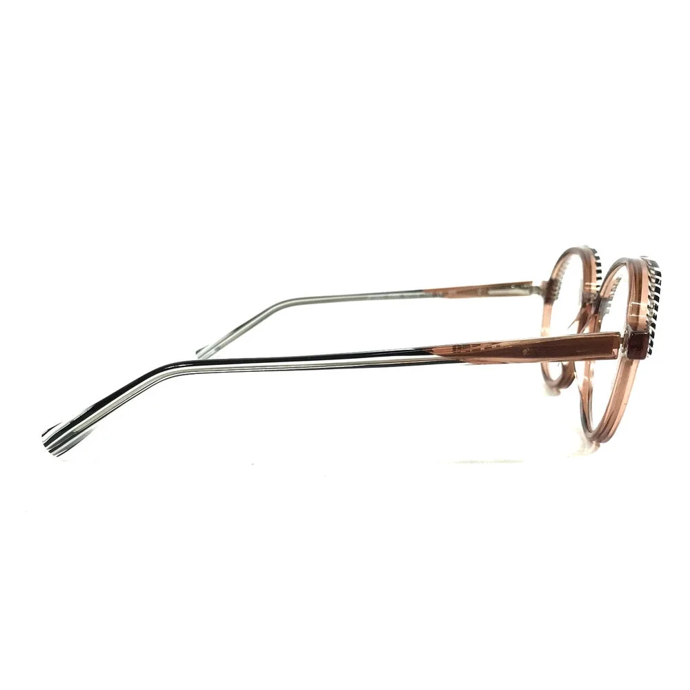 J.F. Rey Eyeglasses Frame JF1523 1089 Clear Brown Stripes White Black 52-19-143